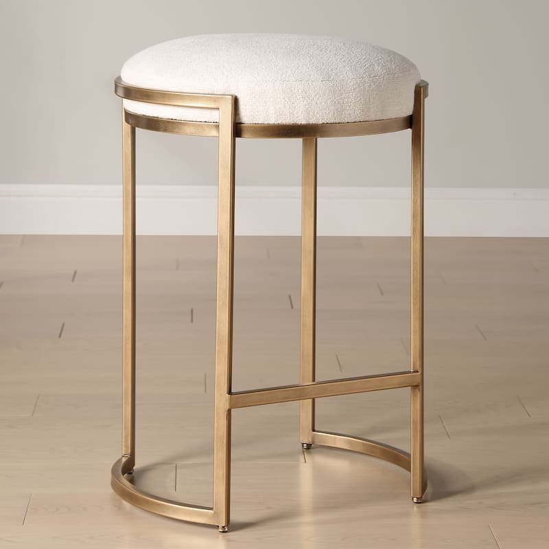 Carson Carrington Metal Upholstered Dining Counter Stool - 14.375 x 8.625 x 26.25
