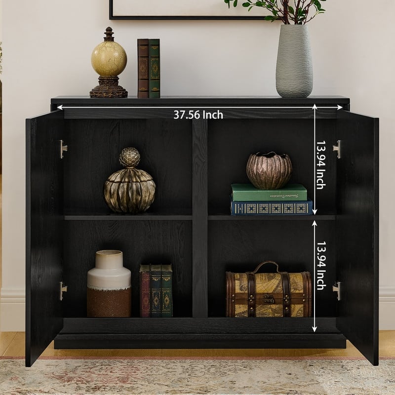 Mid Century Modern V-shape Storage Cabinet, Buffet Cabinet with Storage, Narrow Side Cabinet