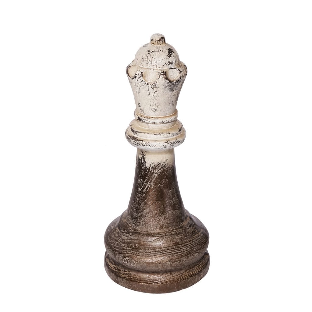 Two Tone Queen Finial Decoration - 20.5" - Gold and White