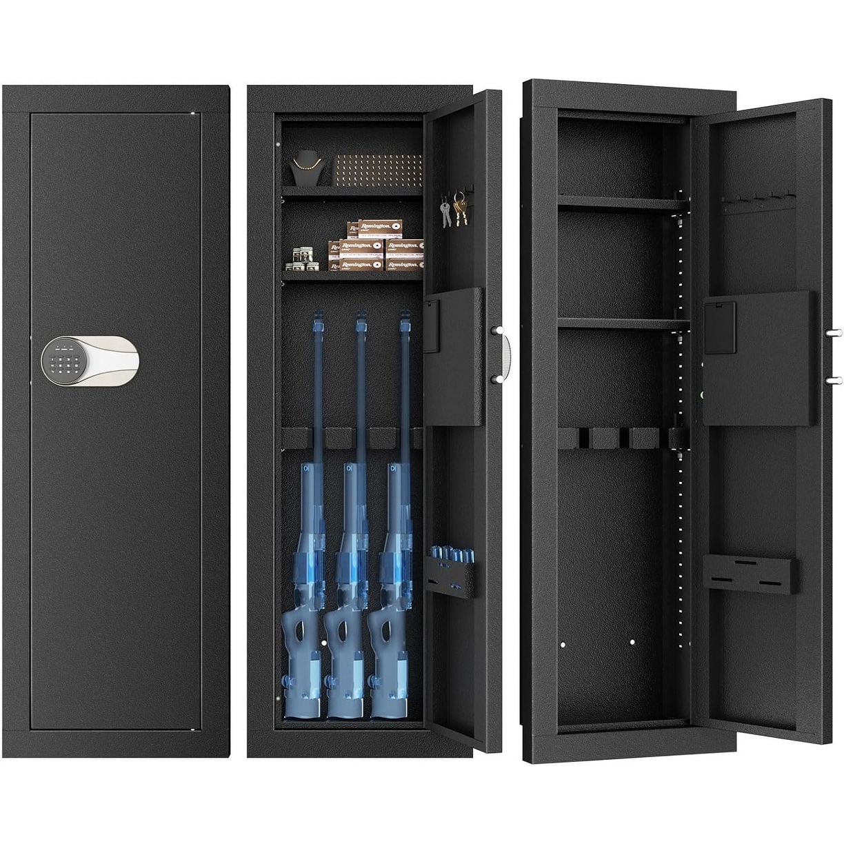 Wall Mounted Hidden Gun Safe Cabinet with Removable Shelves Fully assembled