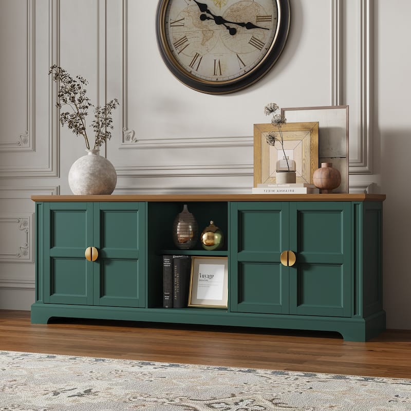 Mid-Century Modern TV Stand for TVs up to 75" - Green