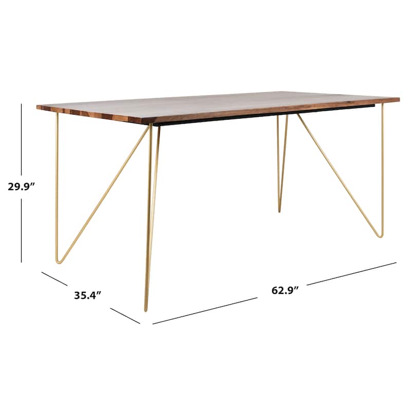 SAFAVIEH Home Captain Wood Dining Table - 63"W x 35"D x 30"H