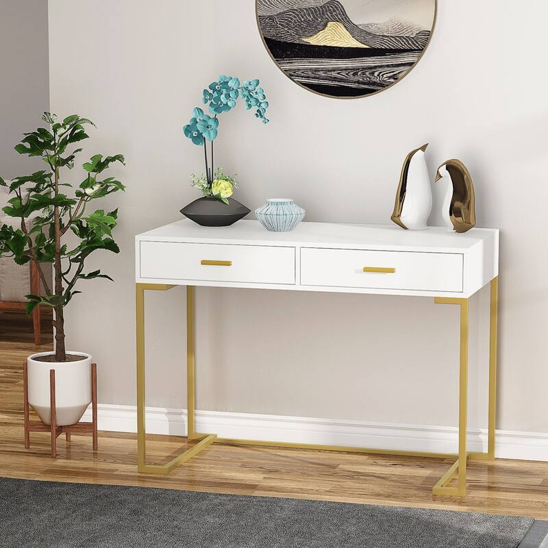Computer Writing Study Desk with 2 Drawers