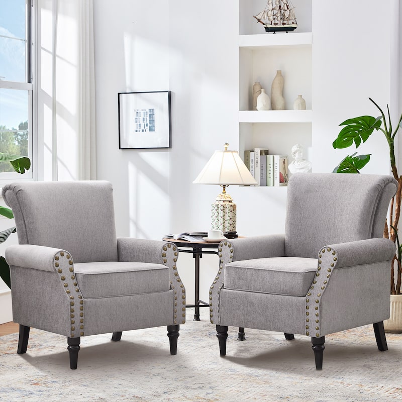Classic Upholstered Accent Chair Set of 2