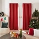 preview thumbnail 10 of 36, Deconovo Back Tab Blackout 42 Width Curtains (2 Panel) 42 x 54 - True Red