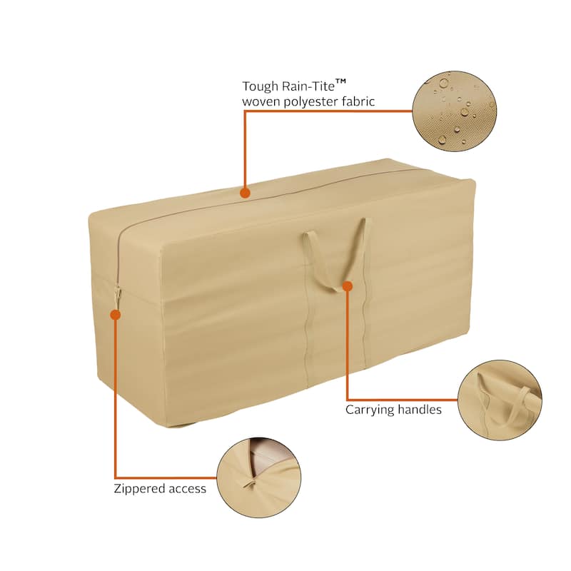 Classic Accessories Terrazzo Water-Resistant 60 Inch Patio Cushion and Cover Storage Bag,