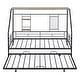 preview thumbnail 26 of 38, Metal Twin Size House Bed with Trundle and Built-in Shelf and Grid,Kids and Baby