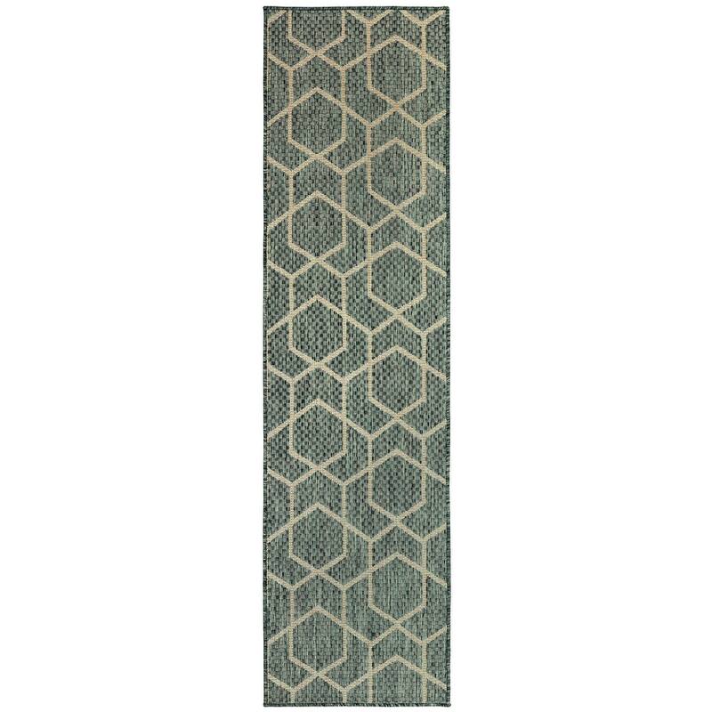 Nourison Horizon Indoor/Outdoor Geometric Area Rug - 2' x 6' - Green
