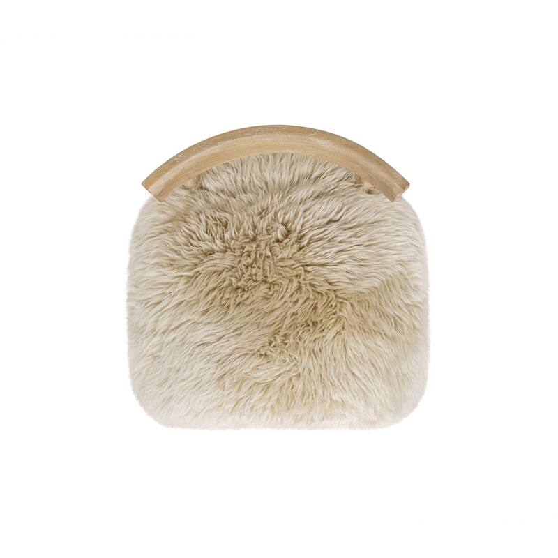 Jennifer Taylor Home Arden 27.5 Genuine Sheepskin Counter Height Bar Stool, Natural Blonde