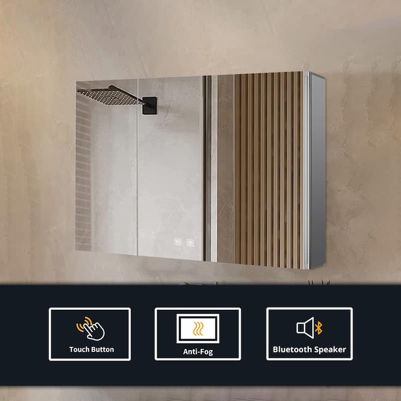 Corsica Surface-Mount LED Mirror Medicine Cabinet with Defogger