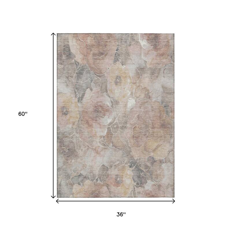 HomeRoots Floral Transitional Rectangle Outdoor Rug
