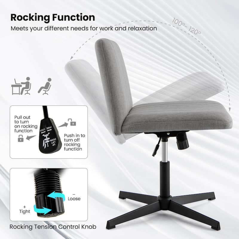 Costway Criss Cross Legged Office Chair Ergonomic Mid Back Computer - See Details