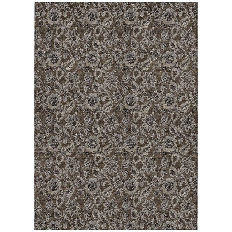 HomeRoots Floral Transitional Rectangle Outdoor Rug