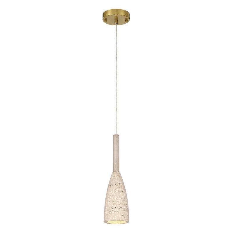 Acroma 1 -Light Natural Stone Elongated Pendant Light - 1-light
