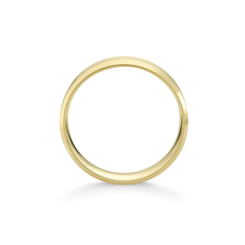 Clover Yellow Gold Beveled Edge Wedding Band