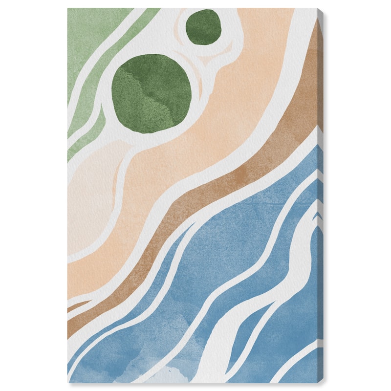 Wynwood Studio Canvas Abstract Topdown Beach Blue and Light Blue Wall Art Canvas Print