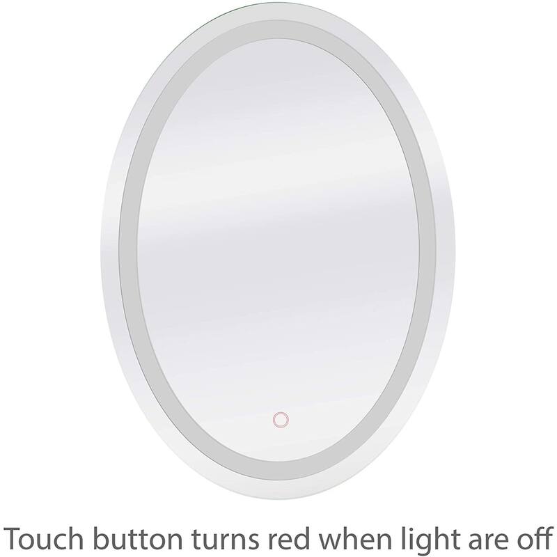 Edison Oval LED Tri-Color Mirror with Touch On/OFF Dimmer & Anti-Fog Function - Clear - 30x42
