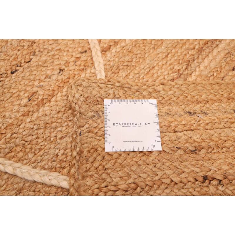 ECARPETGALLERY Braided Weave Palas Denizli Tan Jute Rug - 5'2 x 7'6