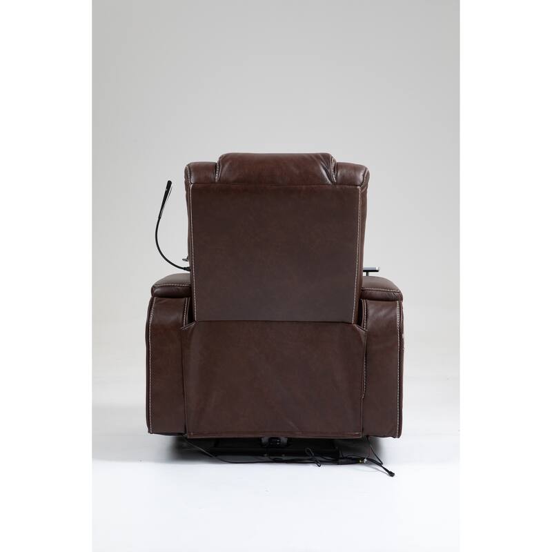 Leather Zero‑Gravity Recliner Chair with Infinite Position, LED & Cup Holders