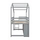 preview thumbnail 14 of 26, Twin Size Wooden House Loft Bed With Roof Frame, Under Bed Shelving Storage Unit, Guardrails, Ladder