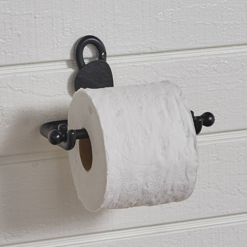 Park Designs Hammered Leaf Toilet Tissue Holder - Black - 4.5 x 7.5 x 5