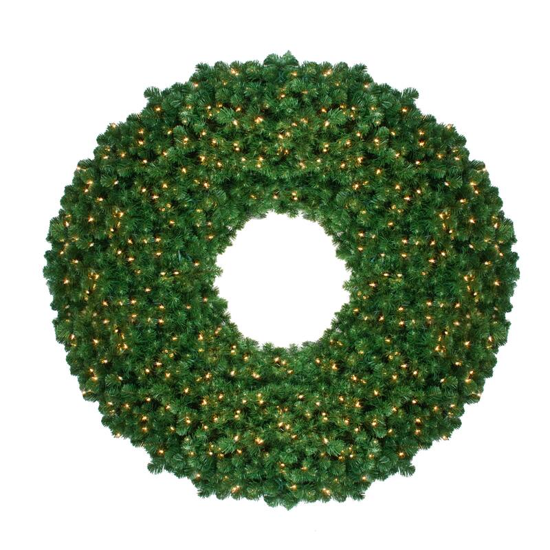 Olympia Pine Artificial Commercial Christmas Wreath Clear Lights 4'
