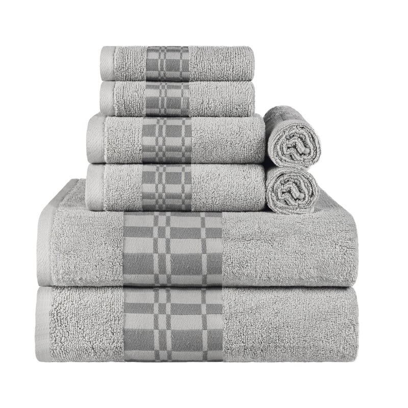 Superior Larissa Cotton Embroidered Geometric Border 8-Piece Towel Set