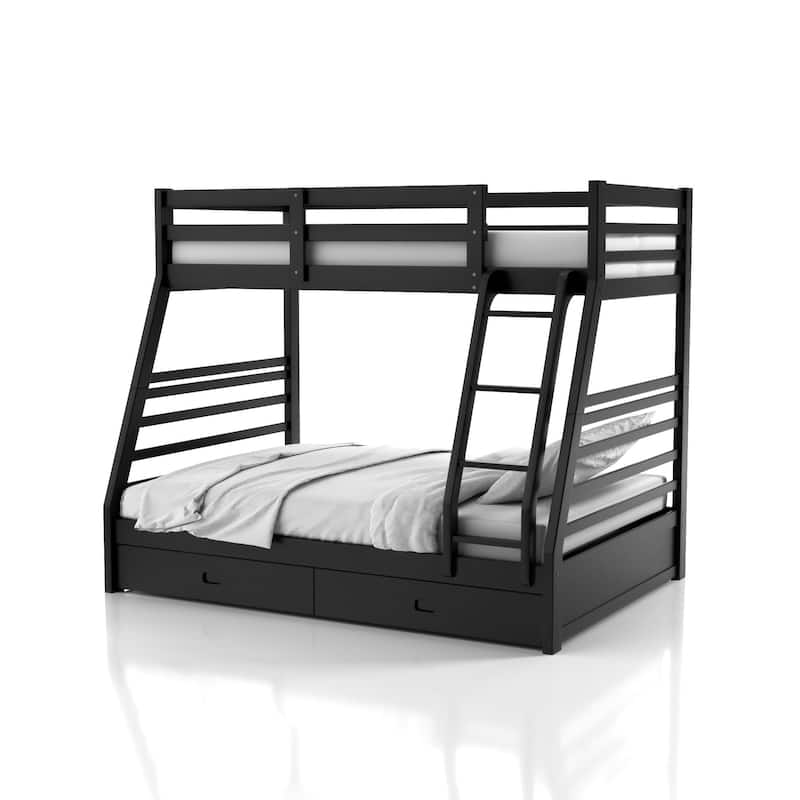 Cude Modern Twin over Full Solid Wood Bunk Bed Set by Furniture of America