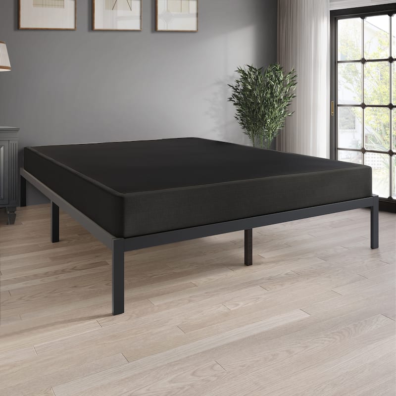 CraftPorch 5Inch Metal Box Spring with Black Linen Cover On Sale