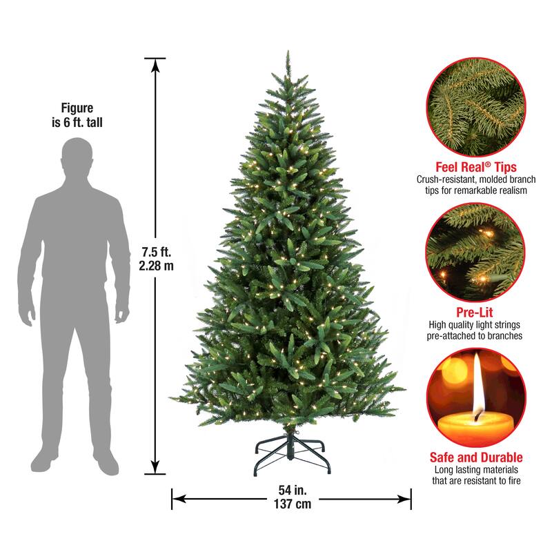 National Tree Company 7.5 ft. Pre-Lit Spada Pine Tree with LED Lights - 7.5 Foot