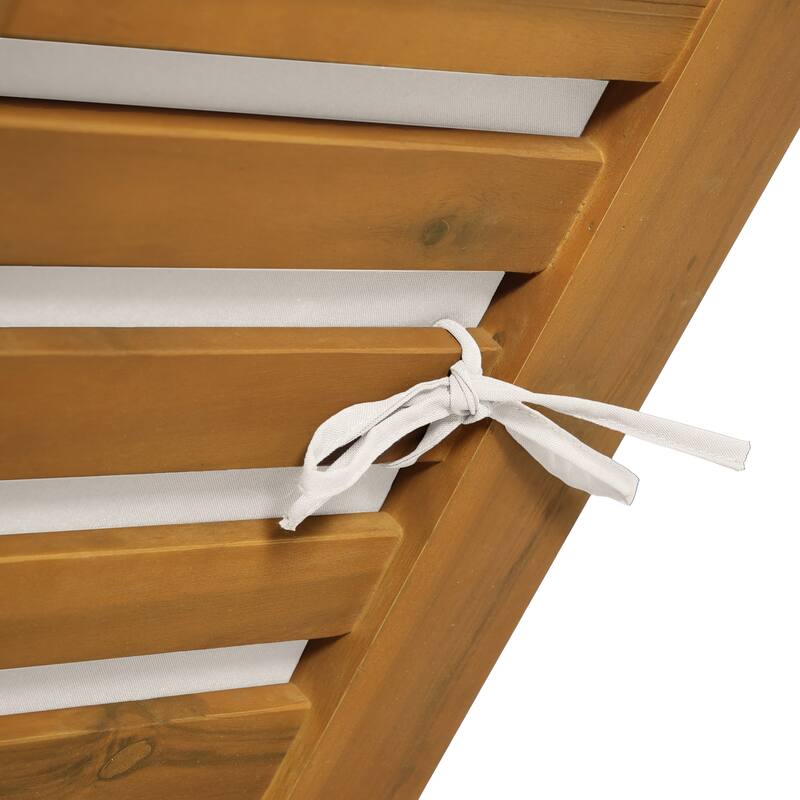 Christopher Knight Home - Modern Indoor/Outdoor Acacia Wood 4-Fold Adjustable Chaise Lounge with Water-Resistant Cushion