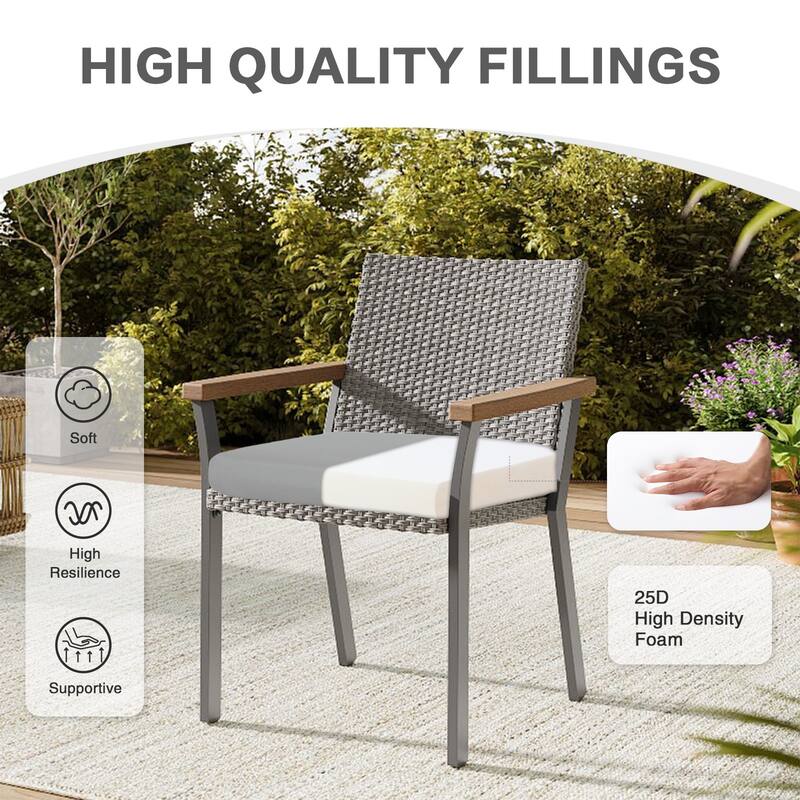 Aoodor Outdoor Removable Chair Cushion with Hidden Zipper（Set of 2）