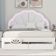 preview thumbnail 2 of 17, Elegant Queen Bed with Seashell Headboard, LED Lights, and Dual Storage Drawers
