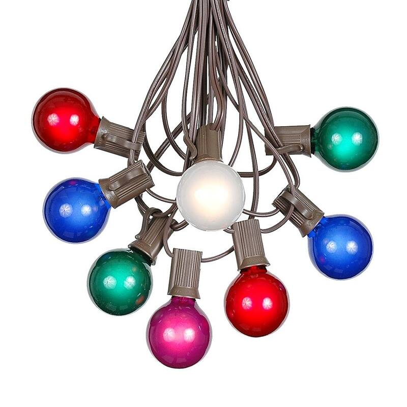 25 Foot G40 Outdoor Globe Patio String Lights - Set of 25 G40 Globe Bulbs - Multi
