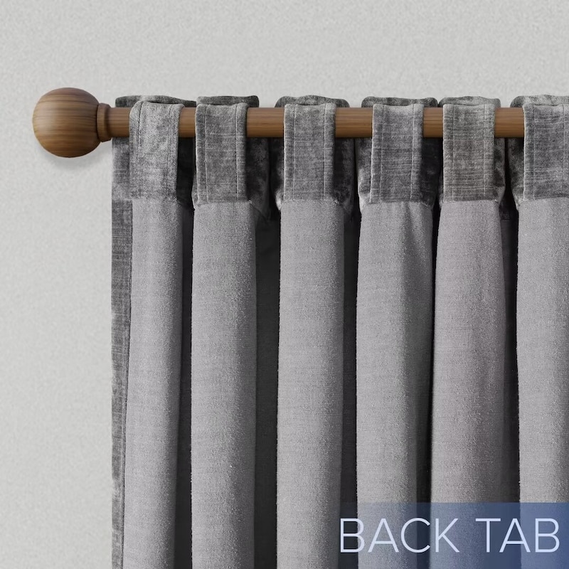 Texture Velvet Back Tab Room Darkening Single Panel