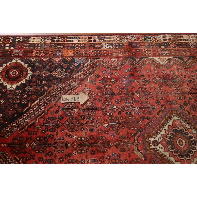 Vegetable Dye Shiraz Persian Vintage Area Rug Handmade Wool Carpet - 5'11"x 9'1"