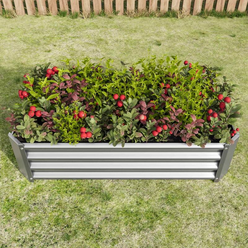 Large Galvanized Metal Raised Garden Bed Open Bottom Rust-Resistant