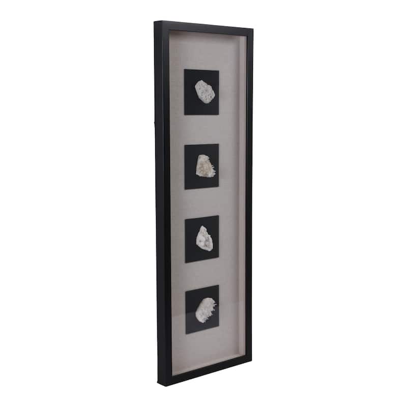 Crystal Wood Frame Canvas Art Vertical Wall Decor - 47" White