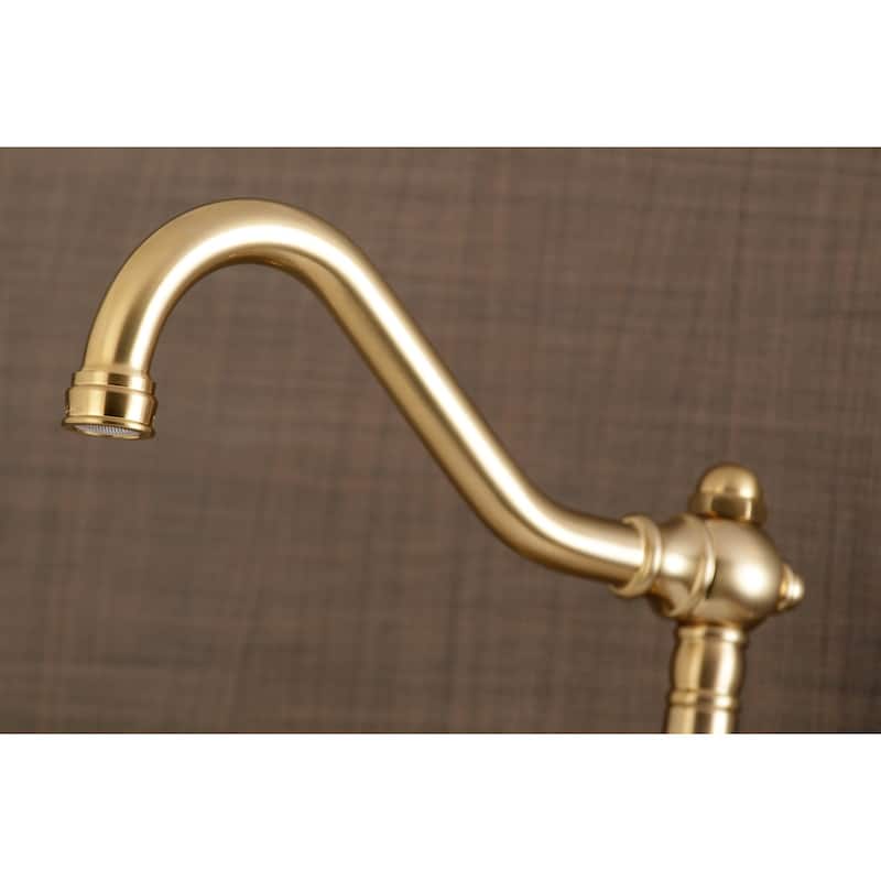 Vintage Two-Handle 2-Hole Wall Mount Bathroom Faucet