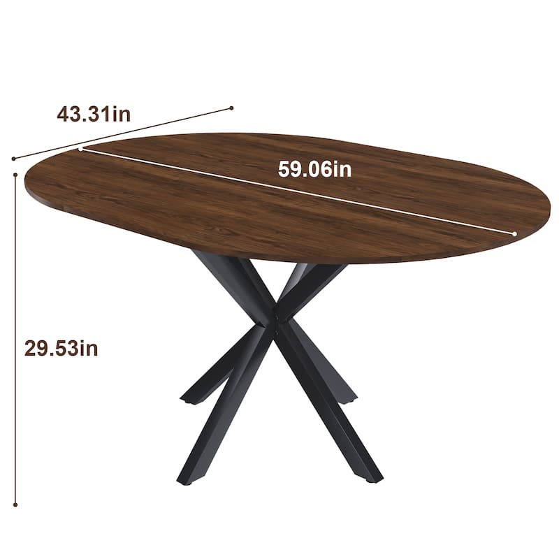 Modern Extendable Round Dining Table for 4-6: Carbon Steel X-Shaped Base, Space-Saving Kitchen & Apartment Table