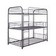 preview thumbnail 2 of 8, Twin Over Twin Over Twin Size Triple Bunk Metal Bed with Stairs and Guardrails