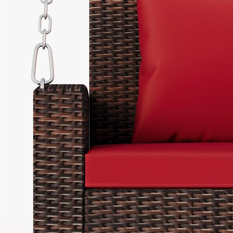 Merax 2-Person Wicker Hanging Porch Swing with Chains