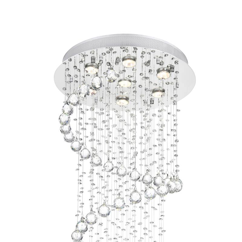 Spiral 7 Light Flush Mount With Chrome Finish