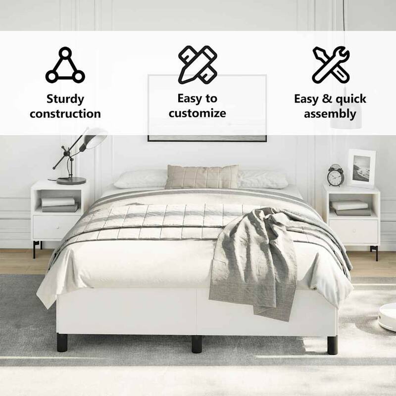 vidaXL Bed Frame, Faux Leather, No Mattress