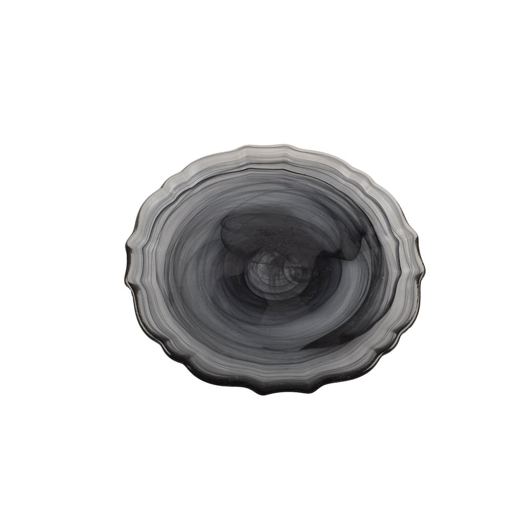Swirl Glass Black Dessert Plate 6.25" Dia- A - A