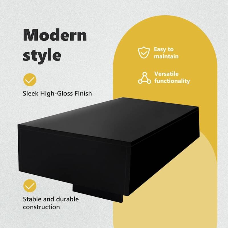 vidaXL Coffee Table, High Gloss Finish, 33.5x21.7x12.2 Inches, White - 20.9" x 10.6" x 11.2" (L x W x H)