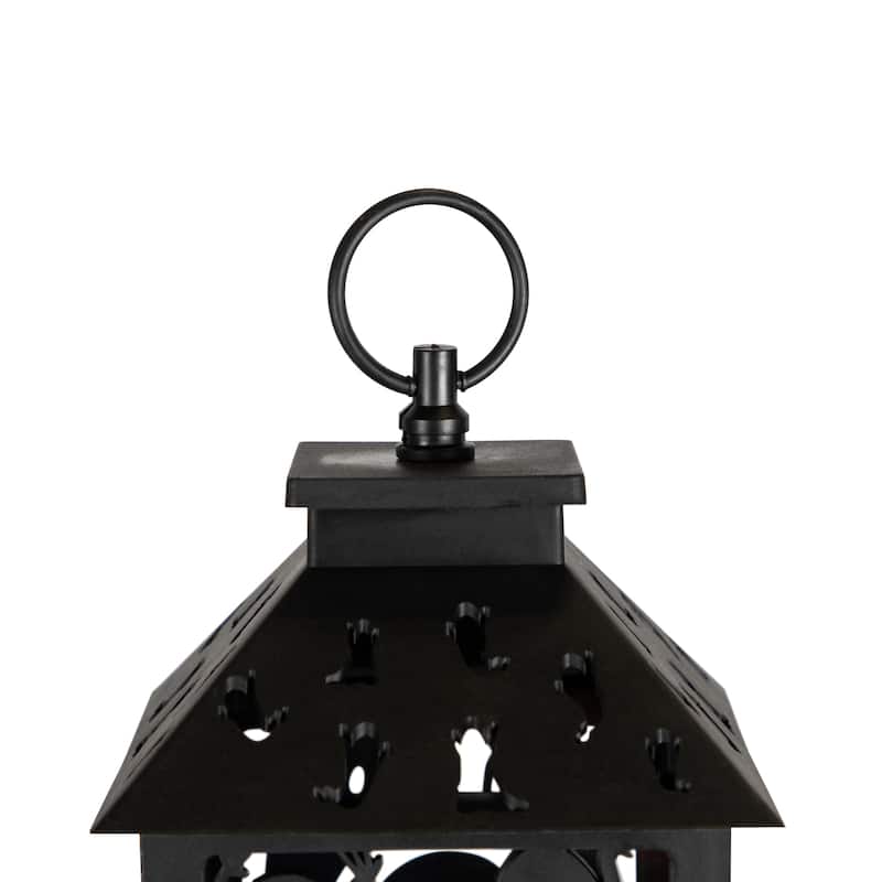 LED Lighted Ghosts Halloween Candle Lantern - 11" - Black