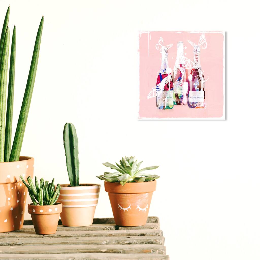 Wynwood Studio Canvas Drinks and Spirits Pastel Drinks For All Pink and Pastel Pink Wall Art Canvas Print