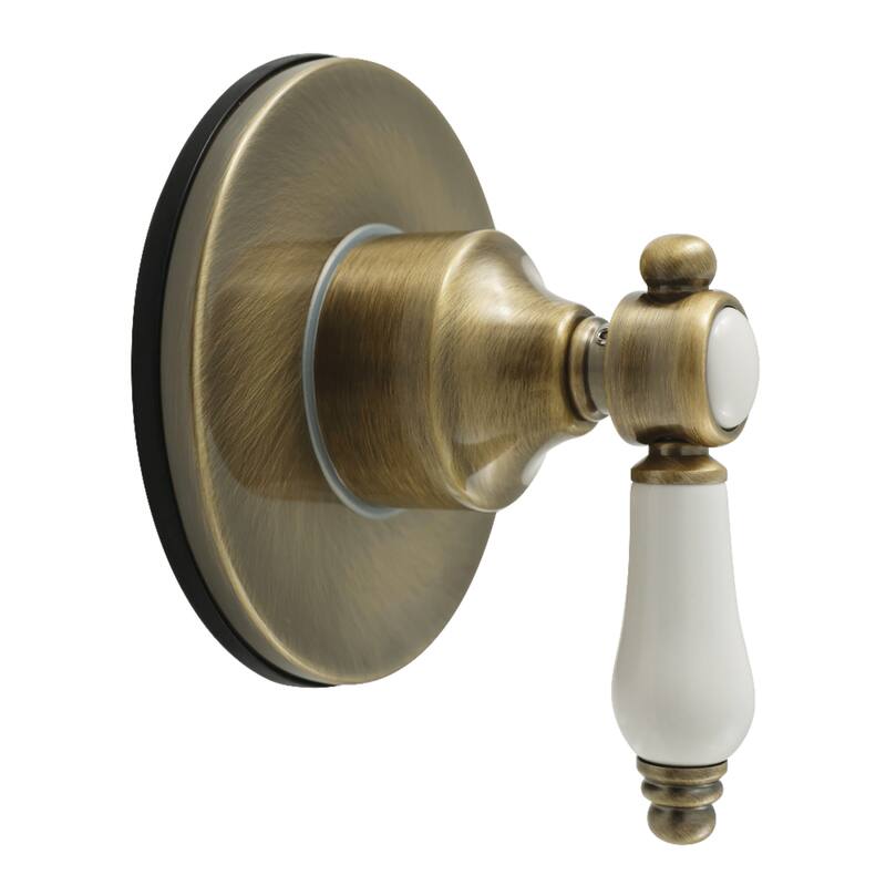 Bel-Air Single-Handle Six-Way Diverter Valve with Round Trim Kit - Antique Brass