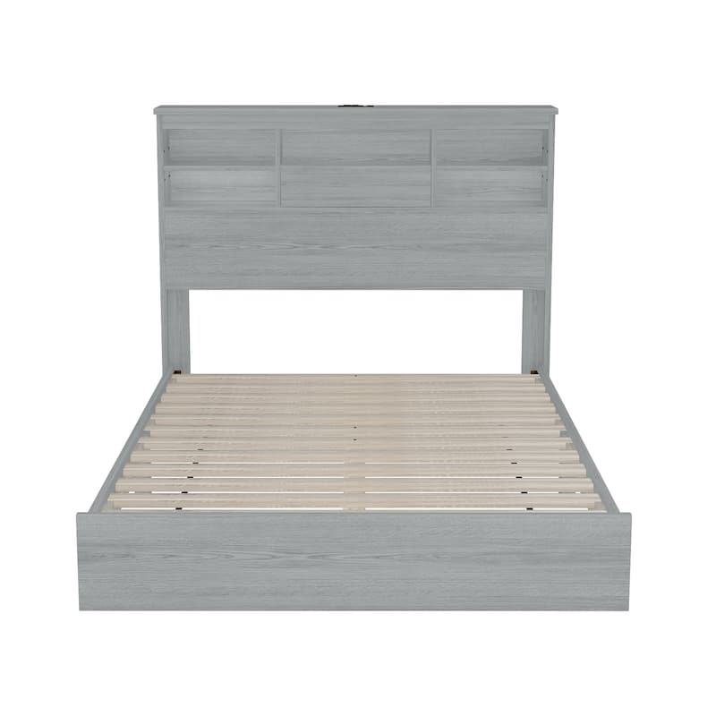 Queen Size Wooden Platform Bed